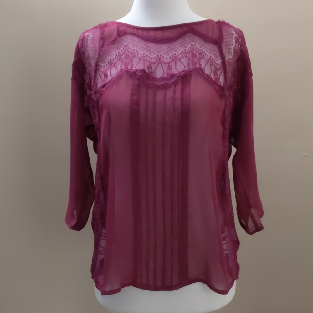 Magenta sheer top